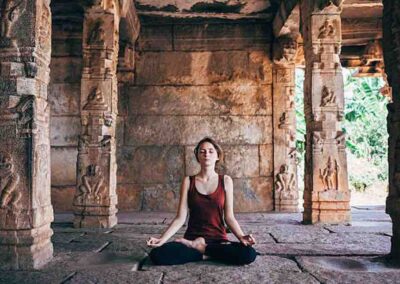 Yogini girl in ancient India temple